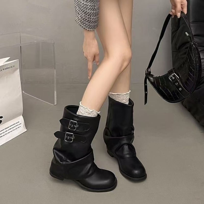 No Show Sock Women - Kadın Siyah Bol Paçalı Bot Çift