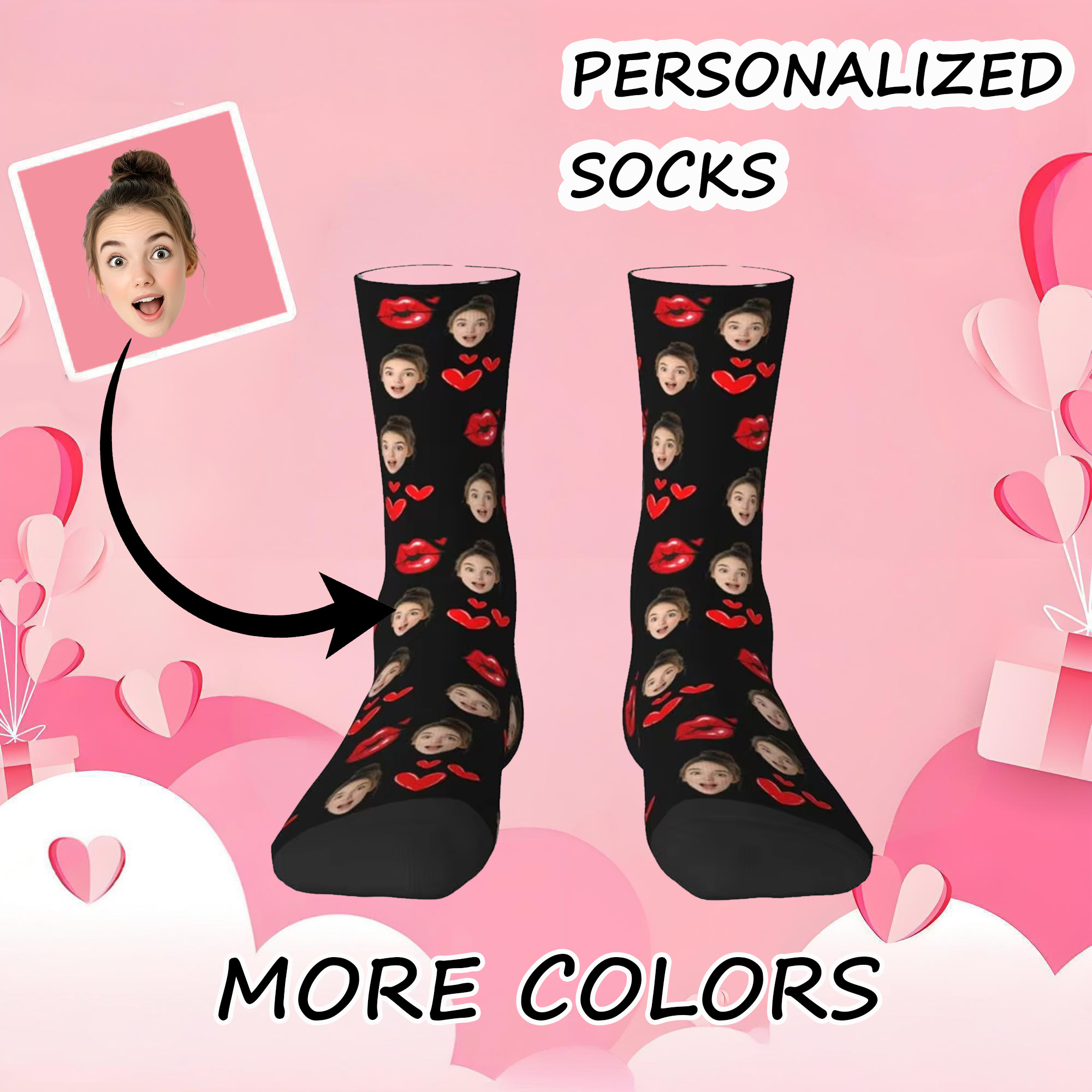Dress Sock Men - Özel Tasarım Erkek Kişiselleştirilmiş Yüz Fotoğrafı