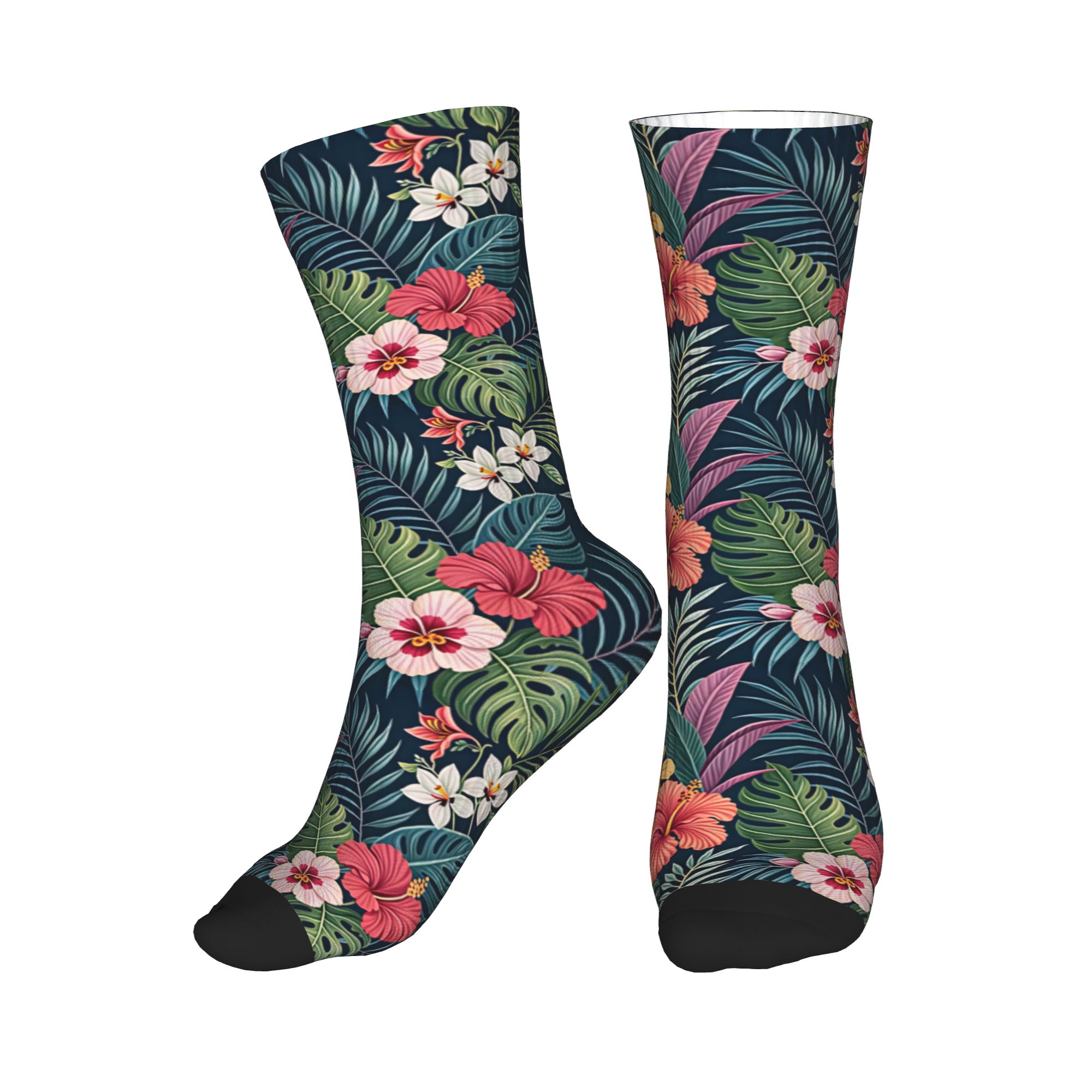 Dress Sock Men - Eğlenceli Erkek Hawaii Hibiscus Plumeria Tropikal